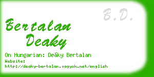 bertalan deaky business card