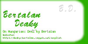 bertalan deaky business card